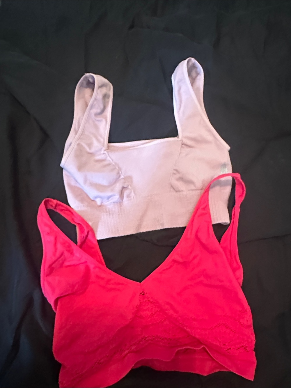 Free movement Red Lace Bralette + Mauve Seamless Bralette - 2-Pack